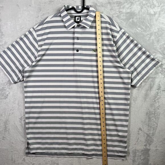 Footjoy Polo Striped Men's XL White/Grey Banyan Creek Golf Course FL Collared - Picture 7 of 13